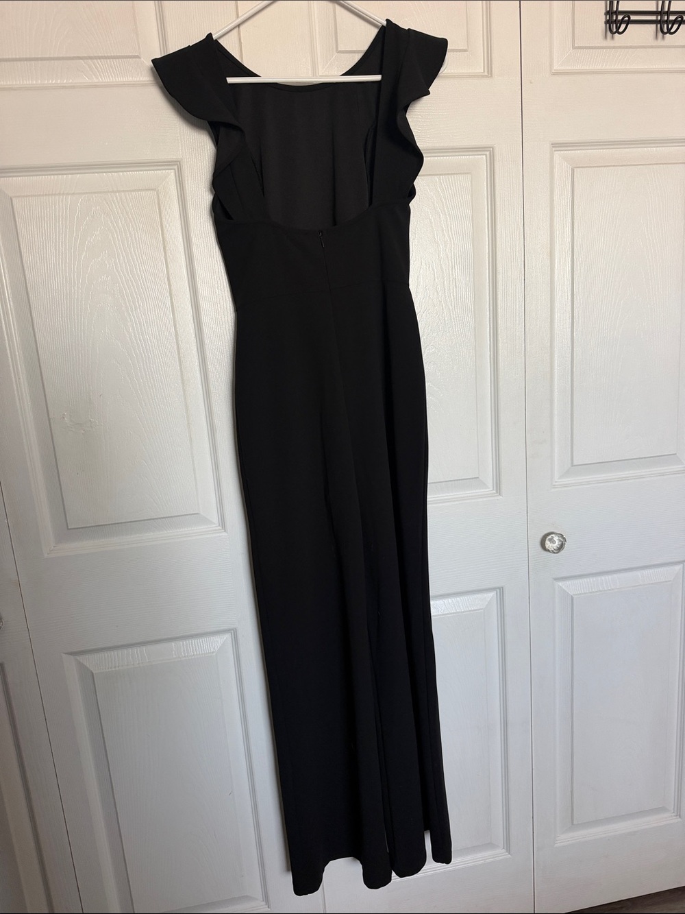Lulu's Black Ruffle-Shoulder Jumpsuit - Picture 3 of 5